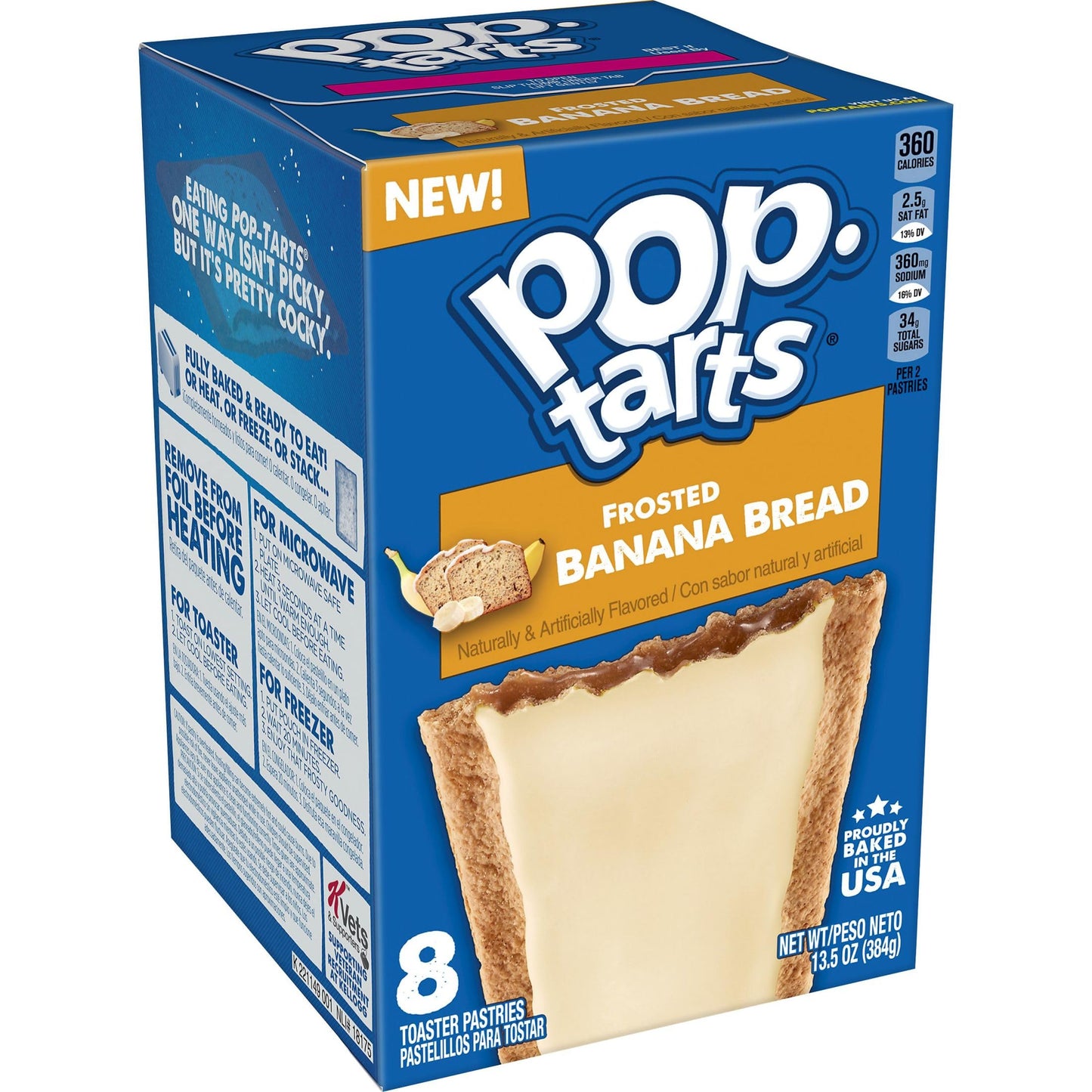 Pop-Tarts Toaster Pastries, Breakfast Foods, Kids Snacks, Frosted Banana Bread (96 Pop-Tarts)