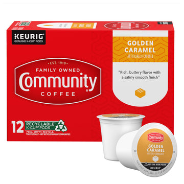 Community Coffee Caramel Cookie Butter Flavored Medium Roast K-Cup Coffee Pods, 12 Count