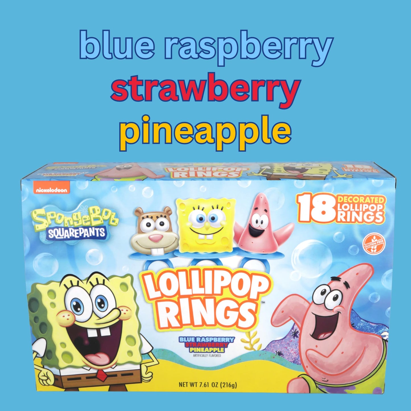 Imaginings 3 Spongebob Squarepants Decorated Lollipop Rings, Patrick And Sandy, Individually Wrapped Candy For Birthday Party Fa