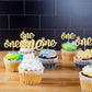 Gyufise 24 Pack One Cupcake Toppers Gold Glitter First Birthday Decorations For Kids Boy Girl First Birthday Party Decoration Supplies