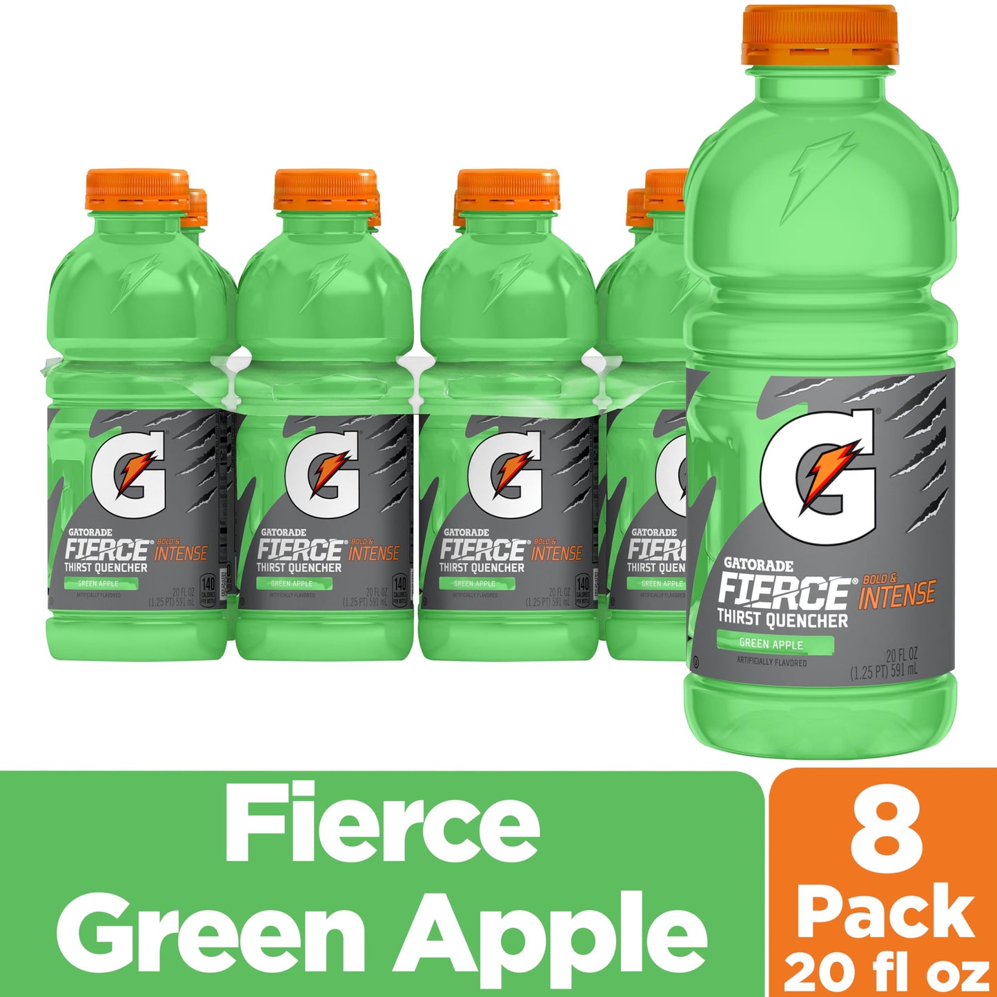 Gatorade Thirst Quencher, Green Apple, 20 Ounce , (Pack of 24)