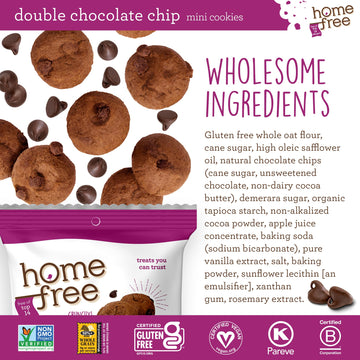 Homefree Treats You Can Trust Gluten Free Mini Cookies, Single Serve, Double Chocolate Chip, 0.95 Ounce (Pack Of 10)