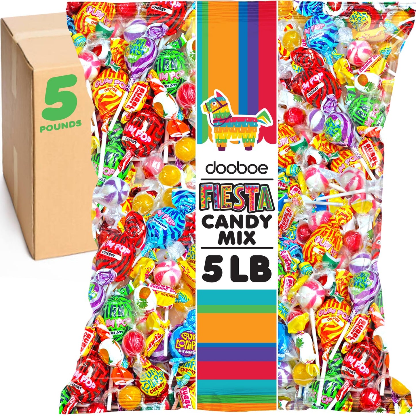 Pinata Candy - 5 Pounds 2.26 KG - Parade Candy Assortment - Individually Wrapped Mix for Party Favors - Bulk Variety Bag for Pin