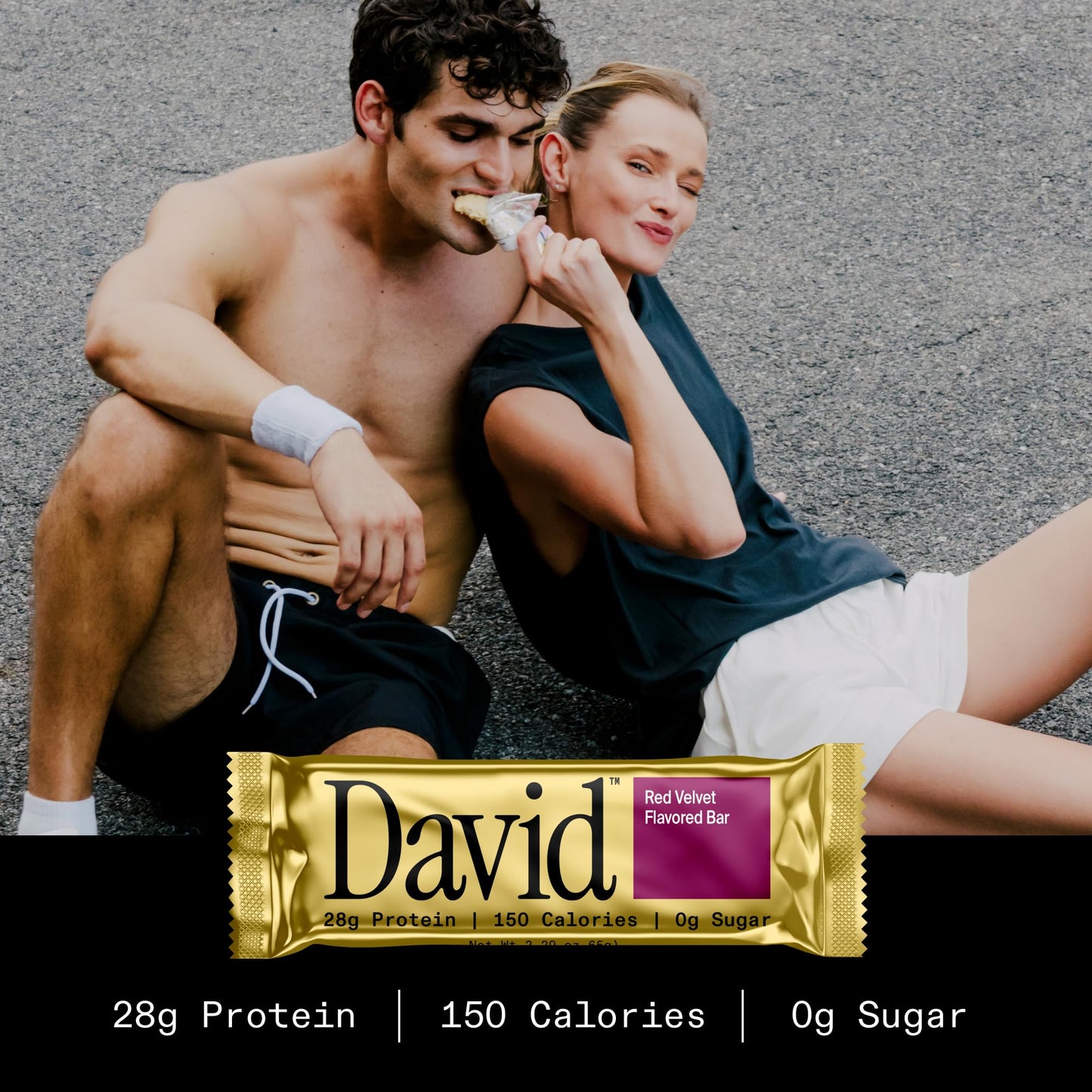 David High Protein Bars - Sugar Free, Low Carb, 28g Protein, 150 Calories - Red Velvet, Pack of 12