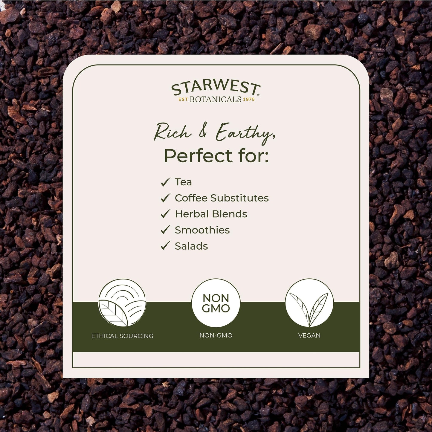 Starwest Botanicals Chicory Root Roasted Granules Organic 1 lb