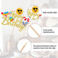 ZHUOWEISM Summer Beach Cake Topper - Glitter Gold Sun Umbrella Water   for Birthday Party Decorations