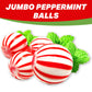 Jumbo Mint Balls Peppermint Hard Candy Bulk - 2 Pounds Approx 75 Pieces of Mini Candy Canes Balls for Christmas Candy Stocking S