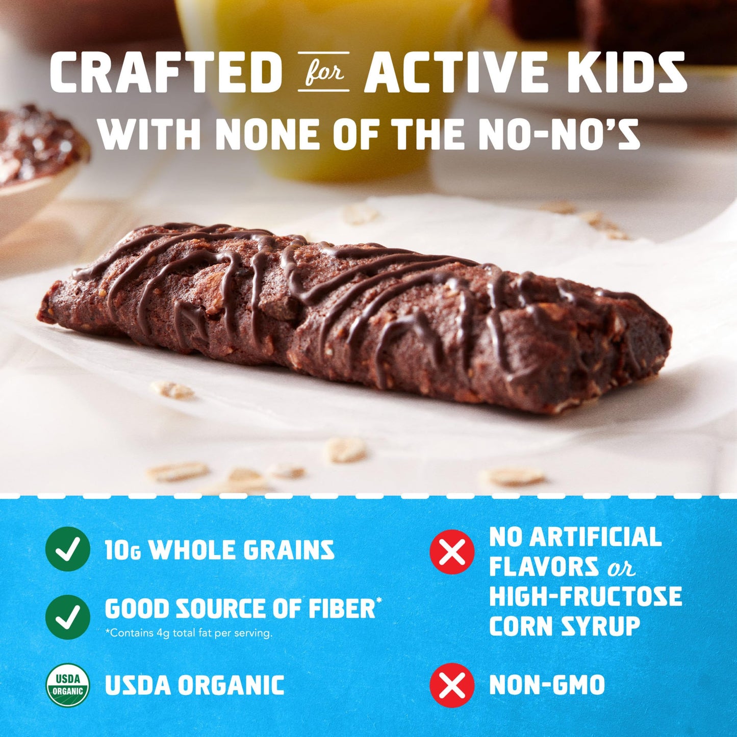 Zbar - Chocolate Brownie - Soft Baked Snack Bars - Non-GMO - 10g Whole Grains - USDA Organic Granola Bars (6 Pack)