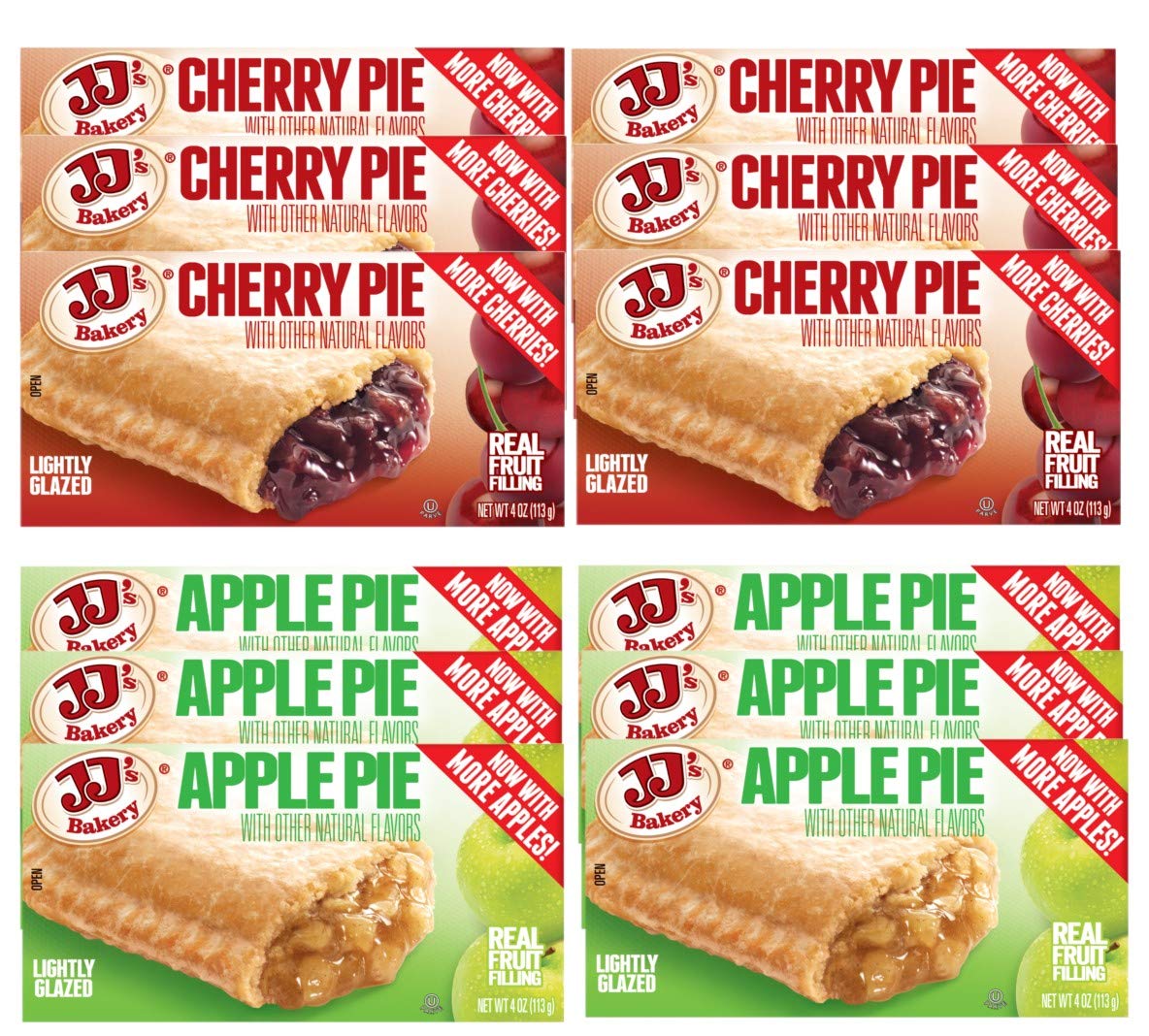 Jj'S Bakery Pies Variety Pack | Apple And Cherry | Pack Of 12