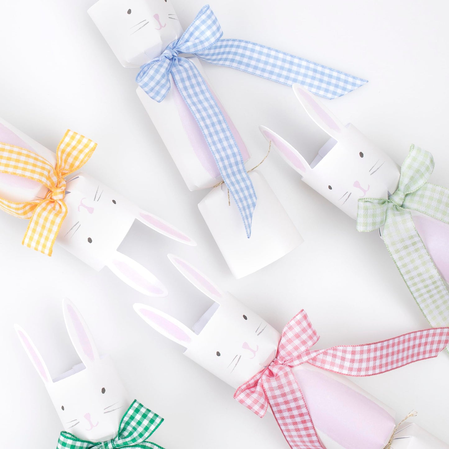 Meri Meri Gingham Bow Bunny  ers, Pack of 6, Paper, Multicolored
