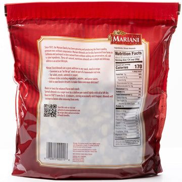 Mariani Nut - Sliced enhanced California Almonds - Gluten Free  Kosher Certified - Stand Up 2lb Bag (Pack of 1)