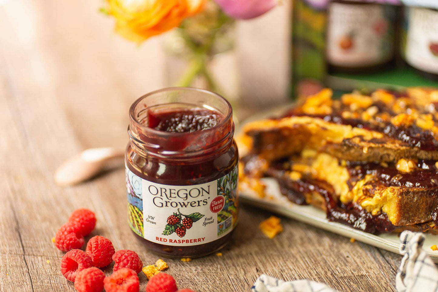 Oregon Growers Red Raspberry Fruit Spread - Organic Raspberry Jam, Organic Raspberries, Raspberry, Red Raspberry Jam Made In Ore