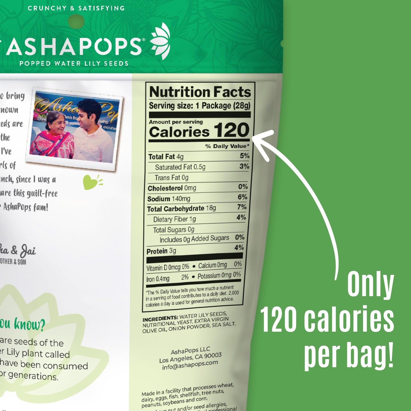 AshaPops Vegan Cheese Flavored Popped Water Lily Seeds, 1 oz (Pack of 6) - Gluten-Free, Vegan, Paleo, Nut-Free, Corn-Free, Soy-F