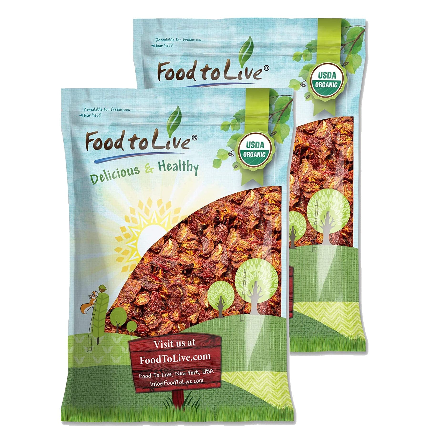 Food to Live Organic Sun-Dried Tomatoes with Sea Salt, 15 Pounds Salted, Non-GMO, Kosher, Vegan, Unsulfured, Bulk