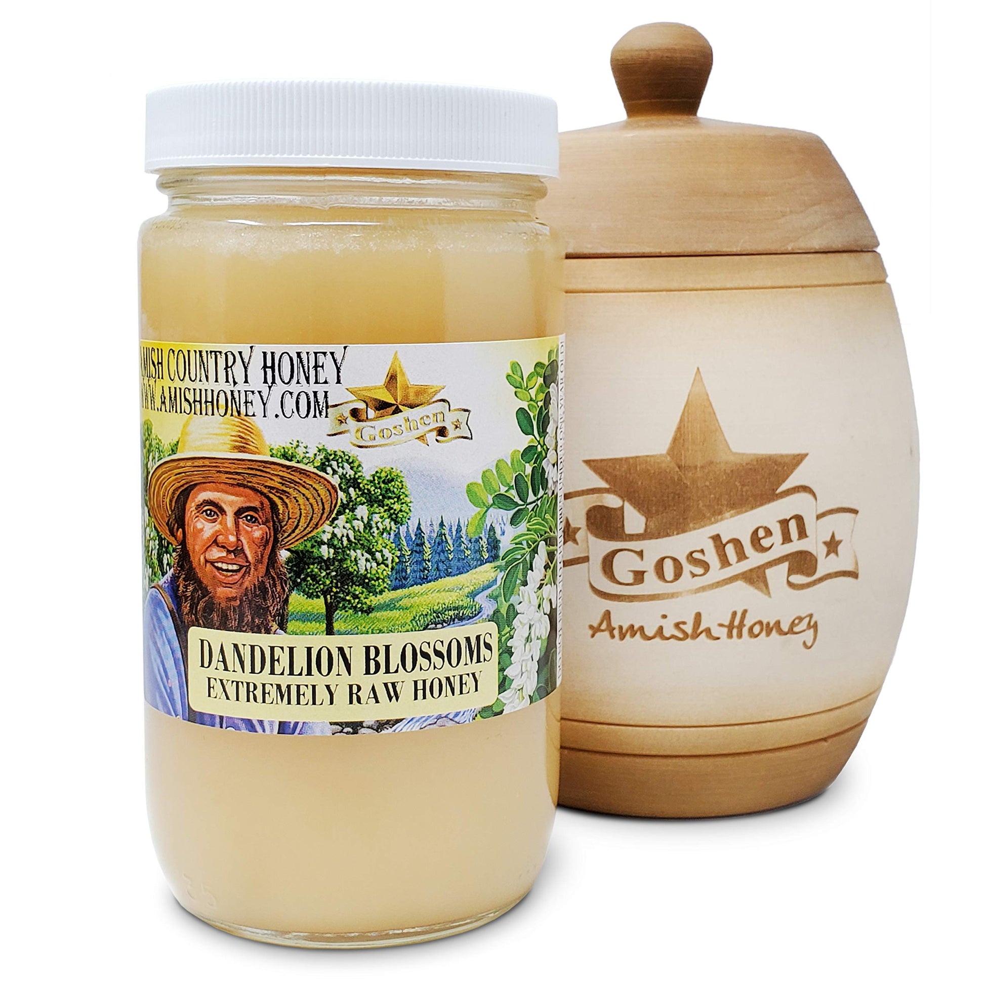 Goshen Honey Amish Dandelion Extremely Raw Honey 100% Natural Honey Health Benefits Unfiltered Unpasteurized Ou Kosher Certified