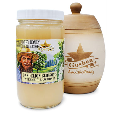 Goshen Honey Amish Dandelion Extremely Raw Honey 100% Natural Honey Health Benefits Unfiltered Unpasteurized Ou Kosher Certified