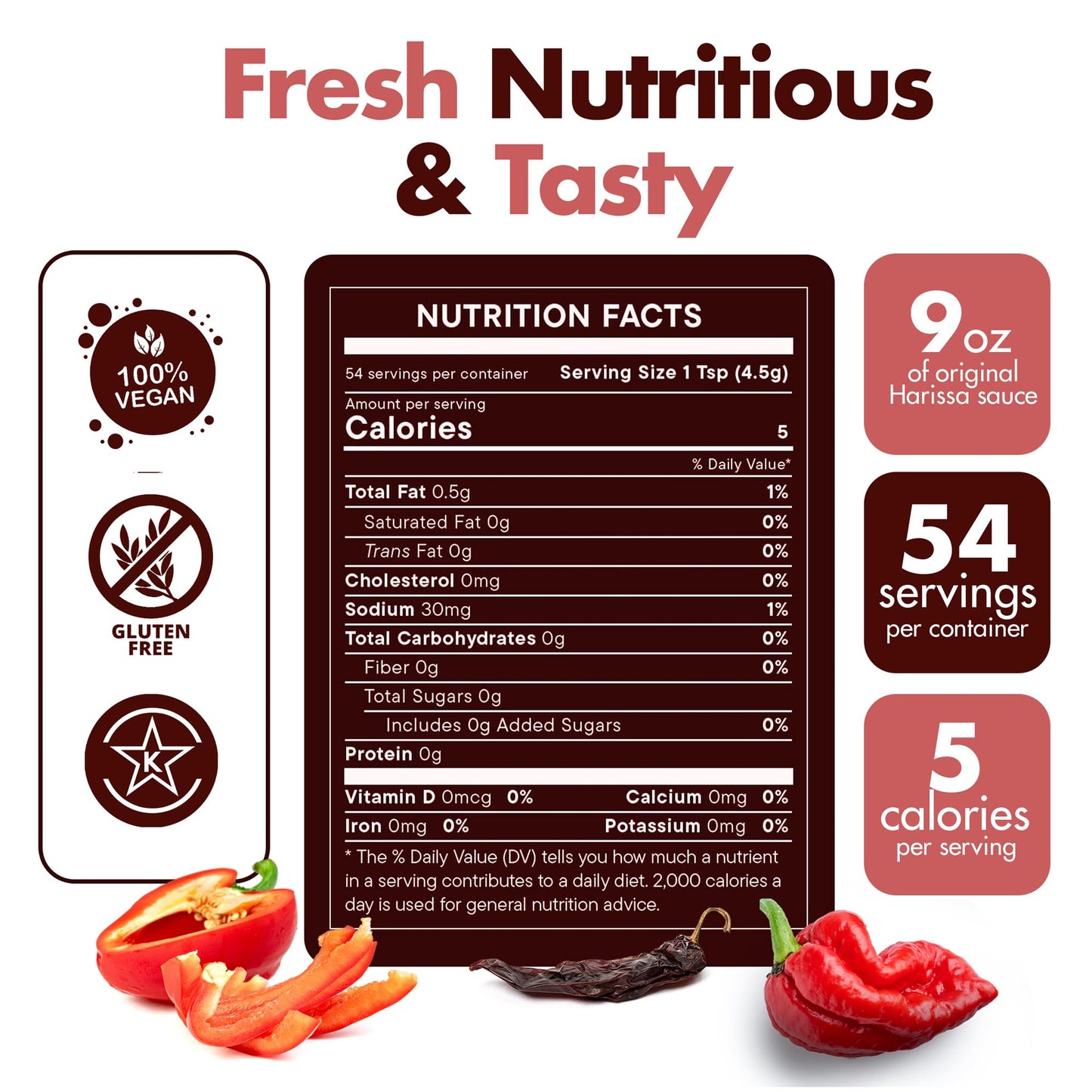 SHUUG Harissa Sauce (9oz) | Hot & Spicy Red Pepper Flavor | Middle Eastern Harissa Paste Sauce with Dried Chilis  Lemon & Garlic | Vegan  Non-GMO  Kosher | Flavor Cooking  Dipping & Marinades | 9oz