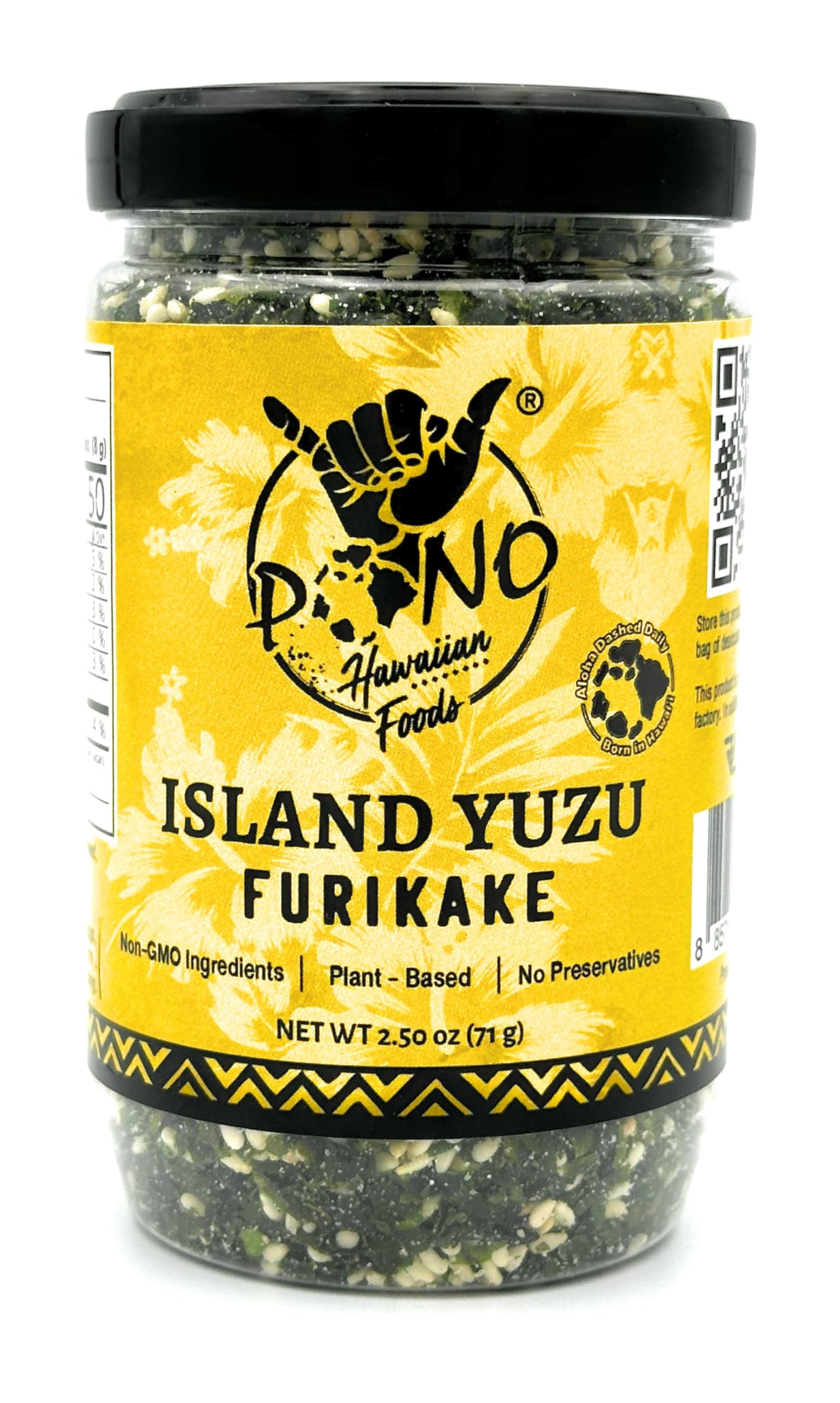 Pono Hawaiian YUZU ISLAND Rice Seasoning - Gluten-Free, Non-GMO, 2.5 oz