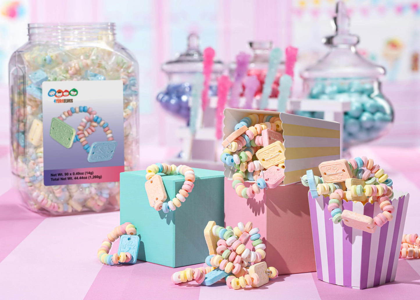 90 Candy Bracelet Watches Individually Wrapped, Taste Nostalgia With Our Playful And Delicious Candy Jewelry, Perfect For Party