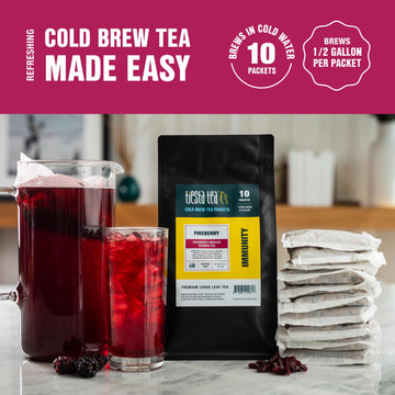 Tiesta Tea - Fireberry Cold Brew Tea - Cranberry Hibiscus Rooibos Tea - Premium Loose Leaf Tea Blend - Non Caffeinated Iced Tea