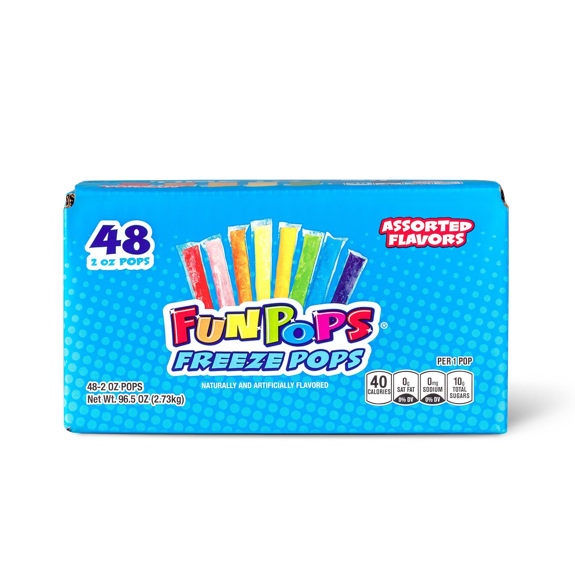 FunPops Freeze Pops, Variety Pack, 2 oz, 48 Count Box