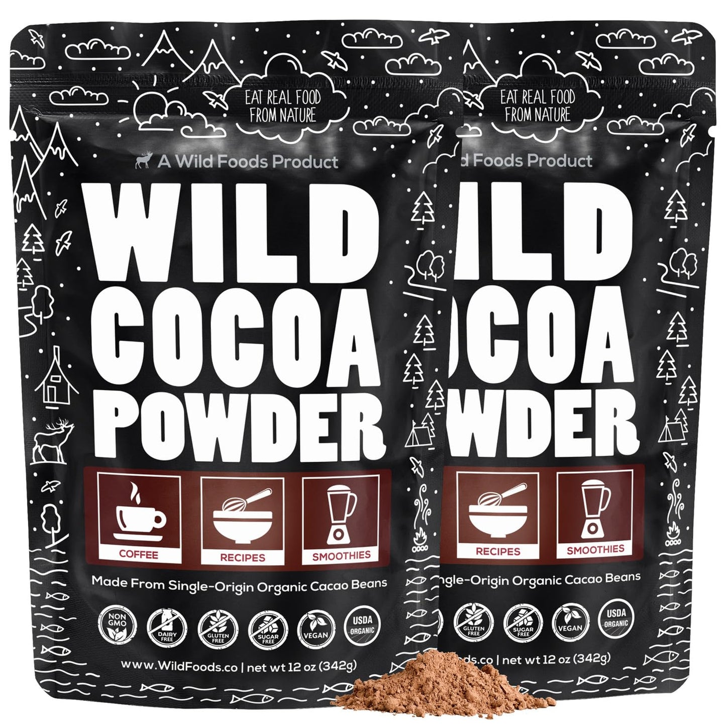 Raw Organic Cacao Powder  Handcrafted  Single-Origin  Fair Trade  Non-Alkalized Cocoa from Peru (24 ounce)