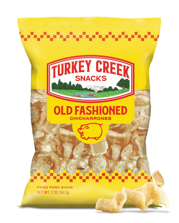 Turkey Creek Old Fashioned Chicharrones, Fried Pork Rinds - Original Flavored Pork Skins - Low Carb, Gluten-Free, Protein Snack 