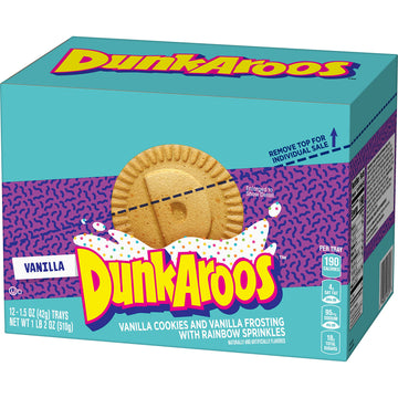 Betty Crocker Dunkaroos Vanilla Cookies & Vanilla Frosting, 12 Count (Pack of 3)