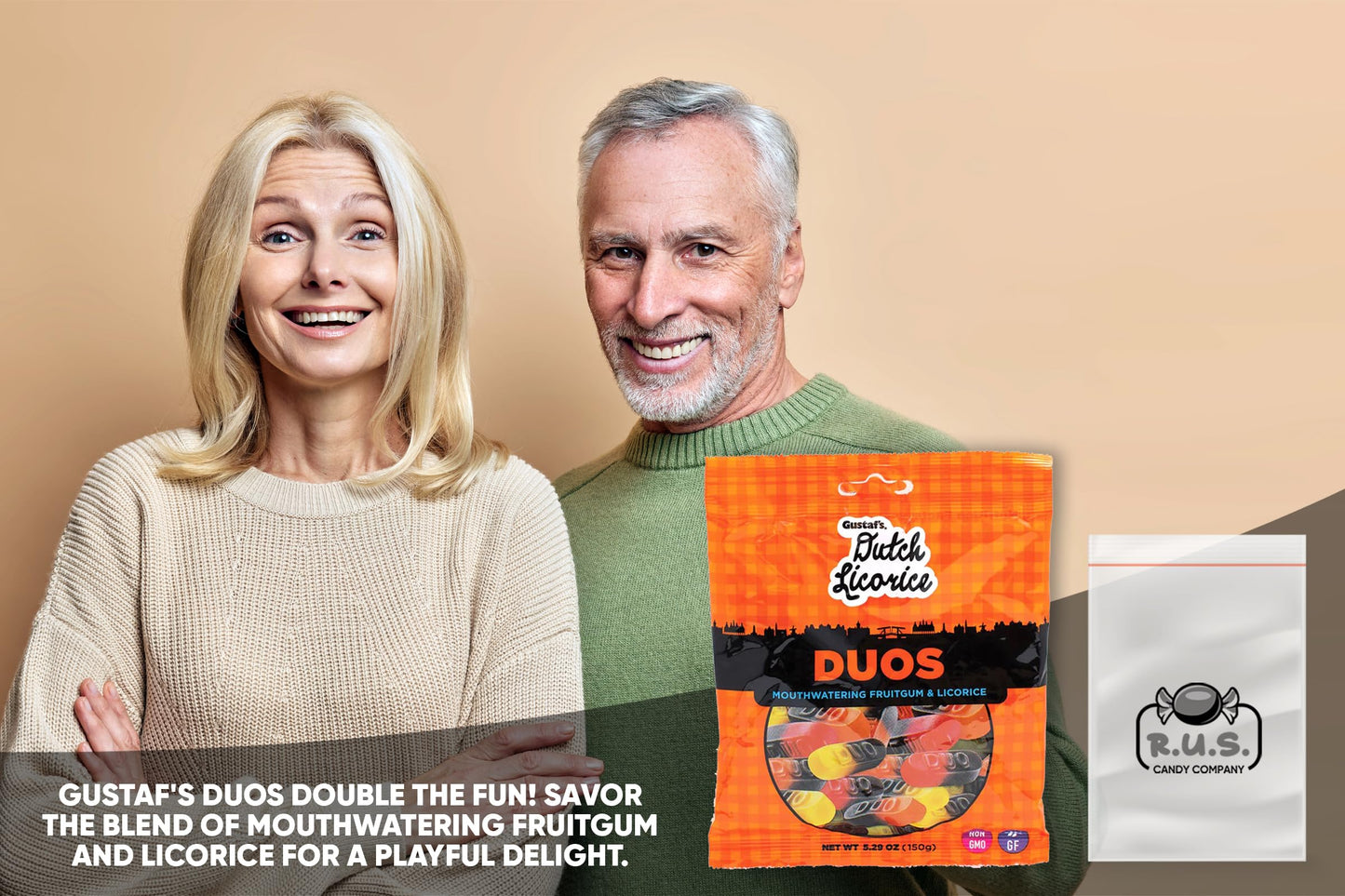 Dutch Licorice Duos, 2 Pack - 5 Oz Each | Mouthwatering Fruit Gum And Licorice Combination | Imported Candy Treats -Comes With R