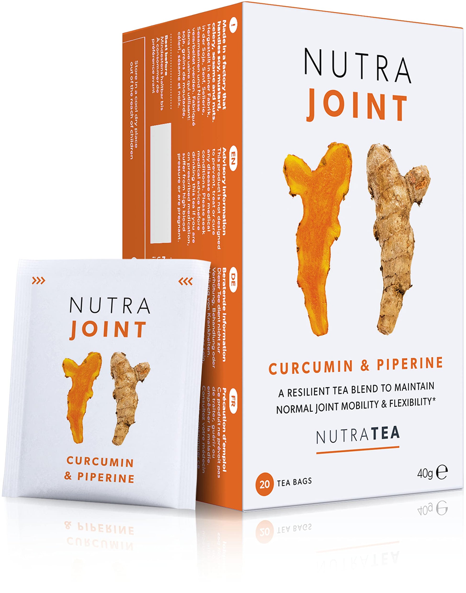 Nutra Tea Joint Care Tea - 20 Enveloped Bags - Herbal Tea for Joint Mobility and Flexibility