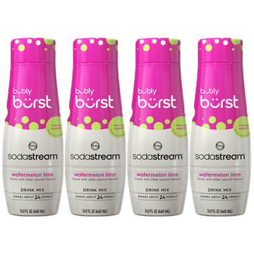 SodaStream Bubly Burst Watermelon Lime Drink Mix - Pack of 4, 14.9 FL OZ