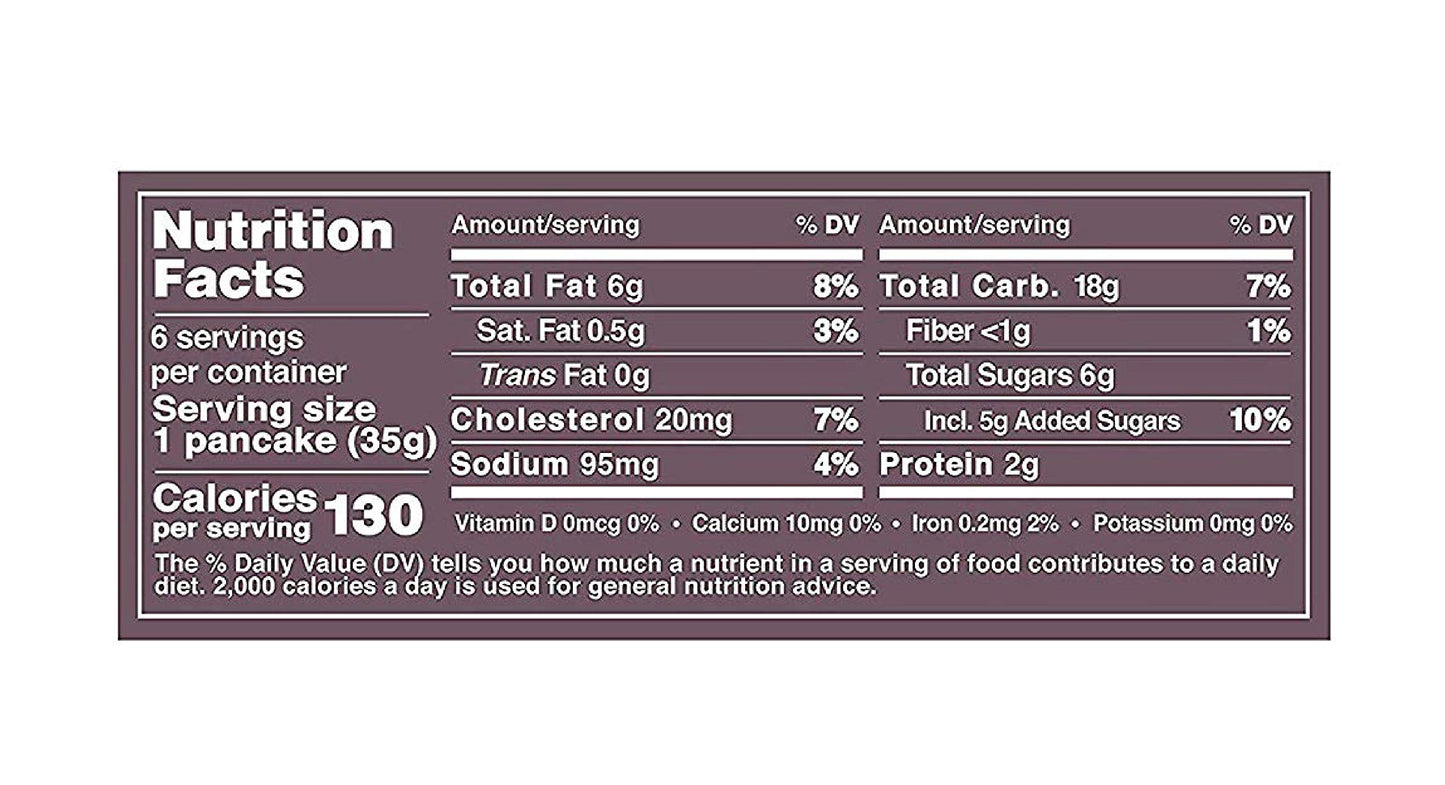 bakerly French Pancakes To Go! Non GMO, Free from Artificial Flavors & Colors, Pack of 4, 6-Count (24 Total Pancakes)