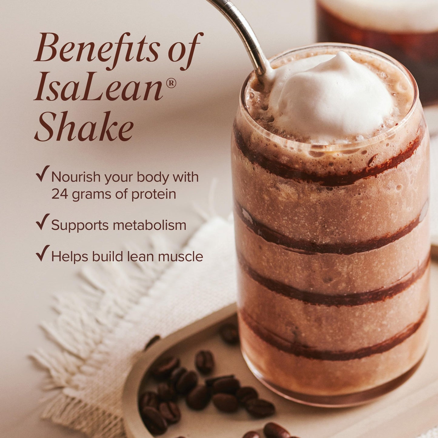 Isagenix IsaLean Protein Shake - Meal Replacement - 24 Vitamins & Minerals - 29.6 oz Canister - Mocha Flavor