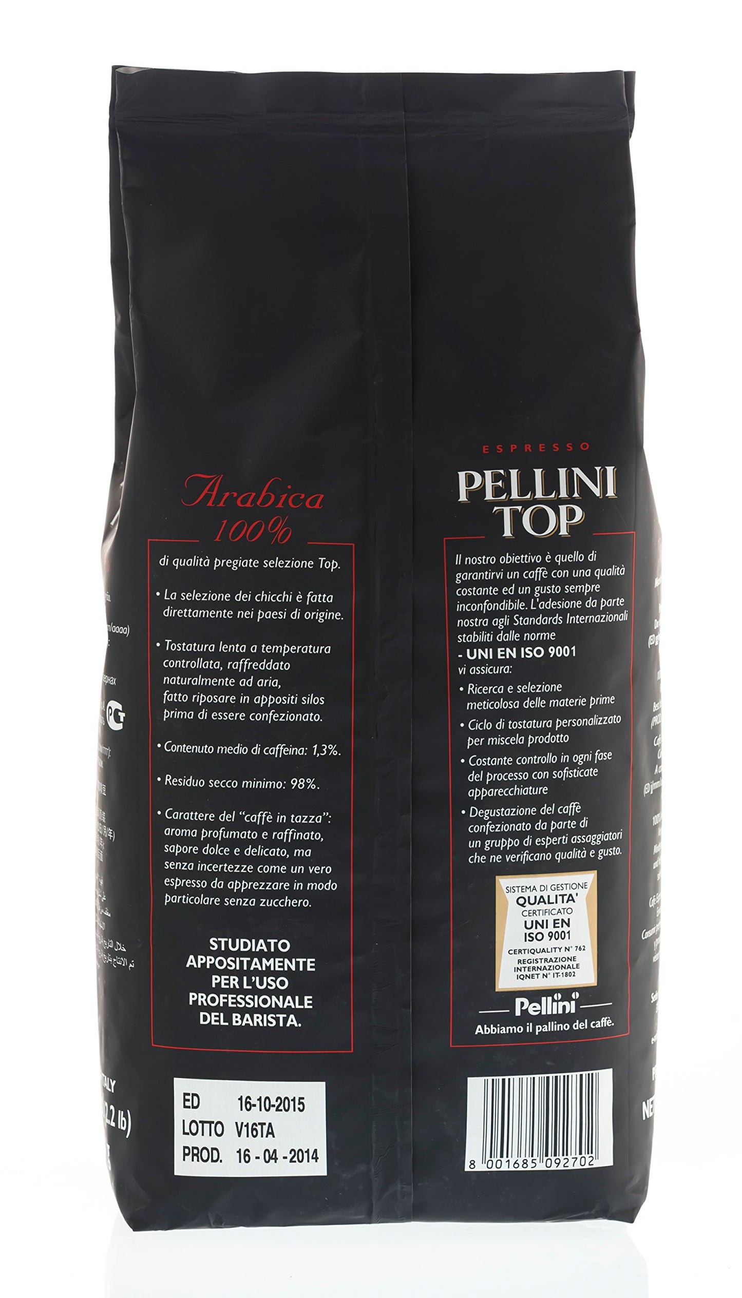 Pellini Caffe Espresso Top 100% Arabica Whole Bean Coffee, 2.2 lbs, Model 1137