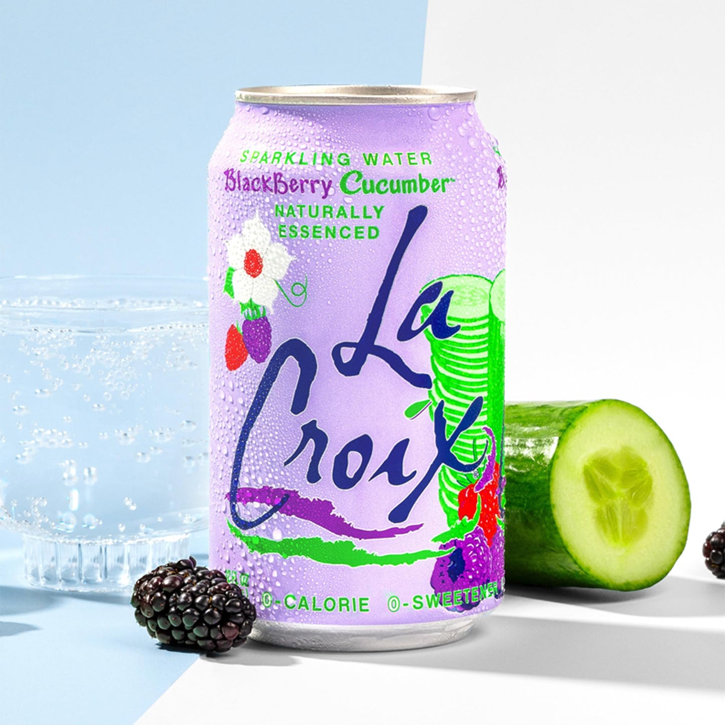 La Croix Sparkling Water  Blackberry Cucumber  8-Pack Zero Sugar  Zero Calories  Zero Sodium
