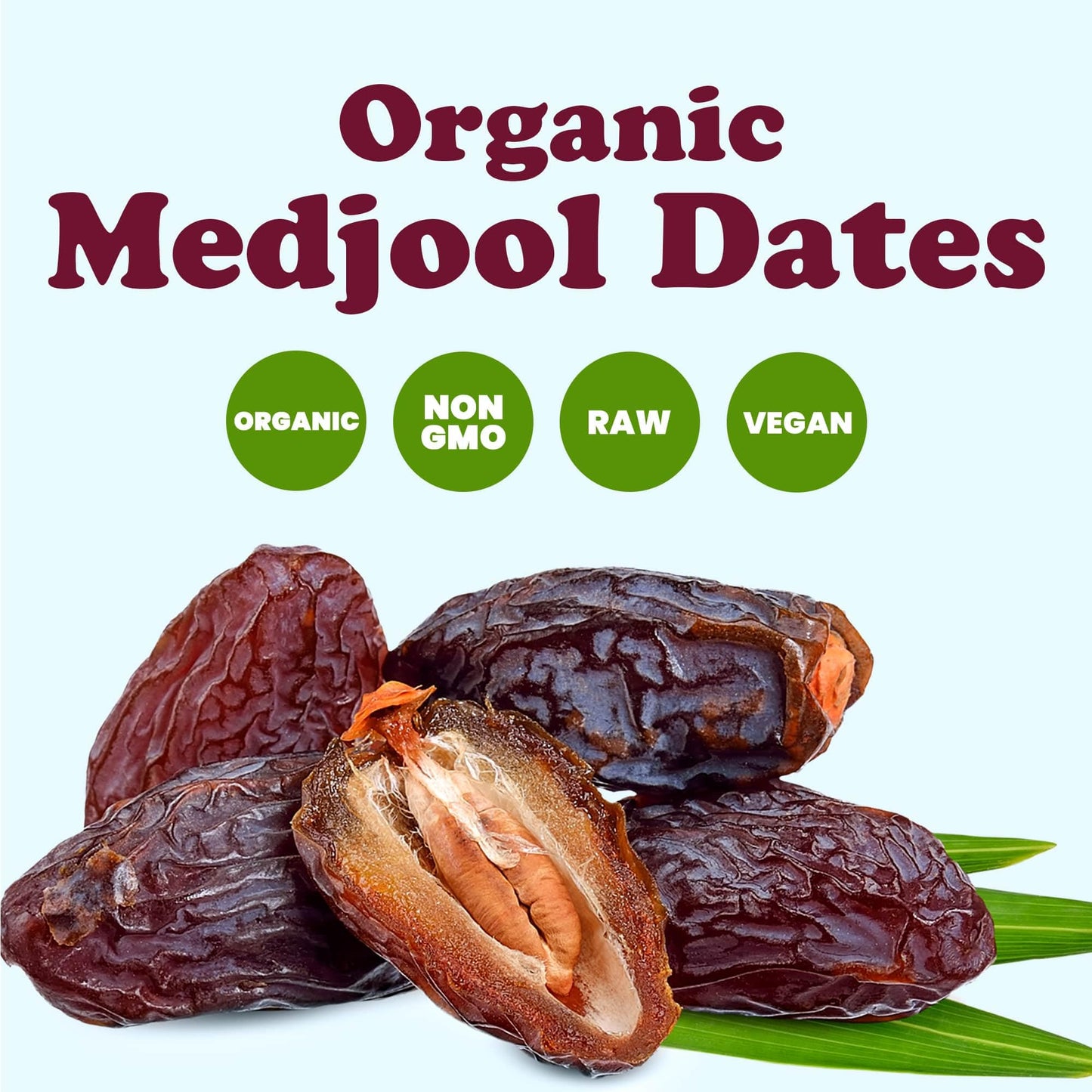 Food to Live - Organic Medjool Dates, 5 Pounds Non-GMO, Whole Dried Dated with Pits, Large Size, Unsweetened, Unsulphured, Vegan
