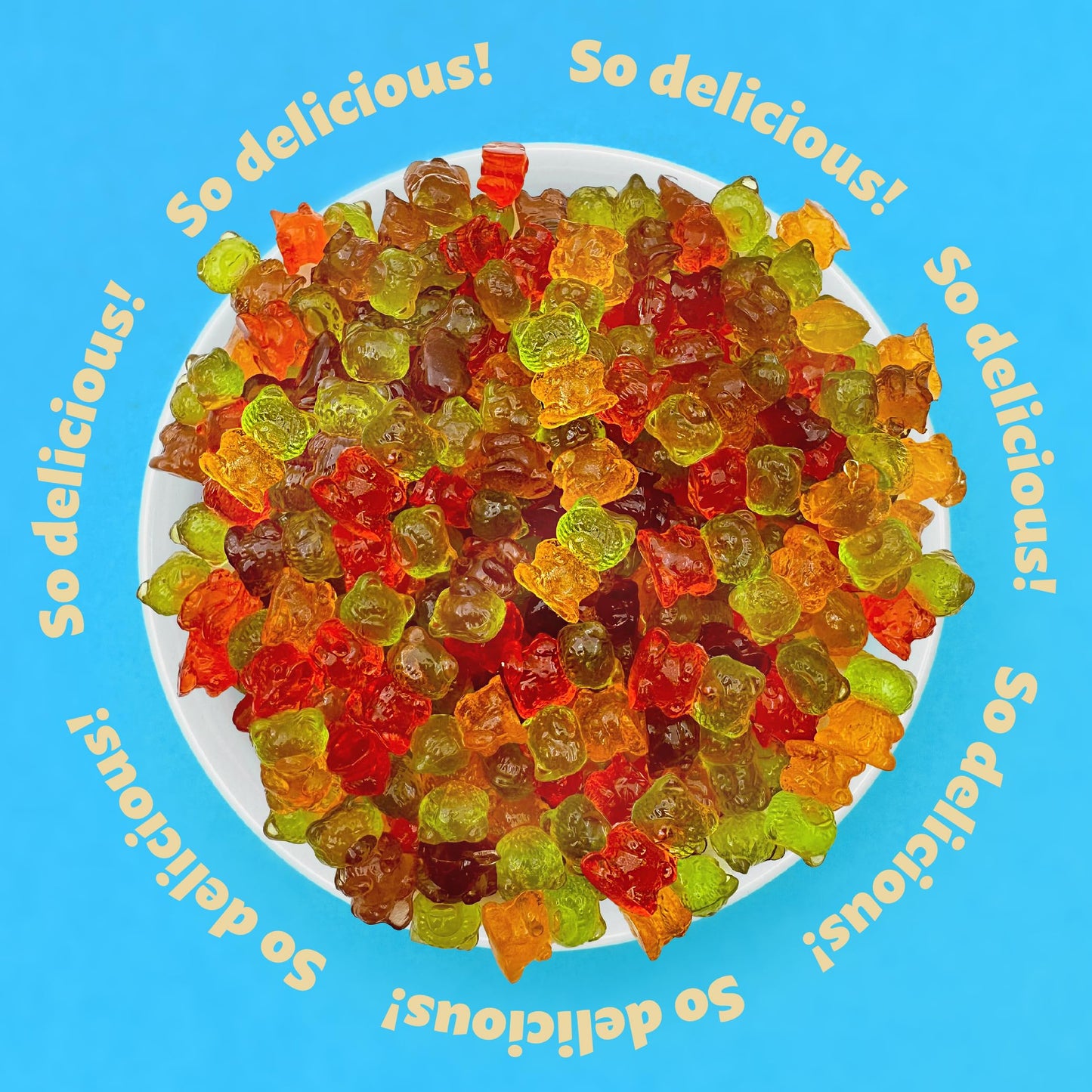 Sugar-Free Gummy Bears | 1-Pound Pack | 3D Candy, Assorted Fruit Flavors