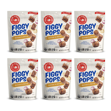 Made In Nature Organic Figgy Pops, Nutter & Jelly, 4.2 Ounce (Pack of 6) - Unbaked Fruit & Nut Energy Bites, Non-GMO, Gluten Fre