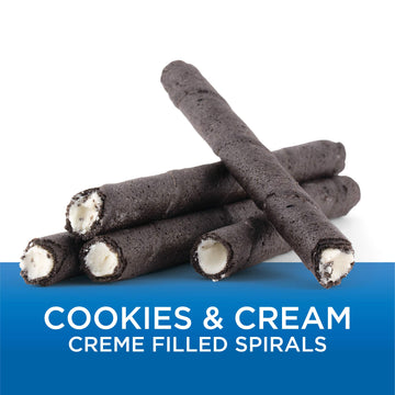 Got Milk Wafer Spirals, Cookies And Cream, 14 Oz. Tin With 36 Rolls, Delicious Rolled Wafer Rolls With Filling, Wafer Cookies F