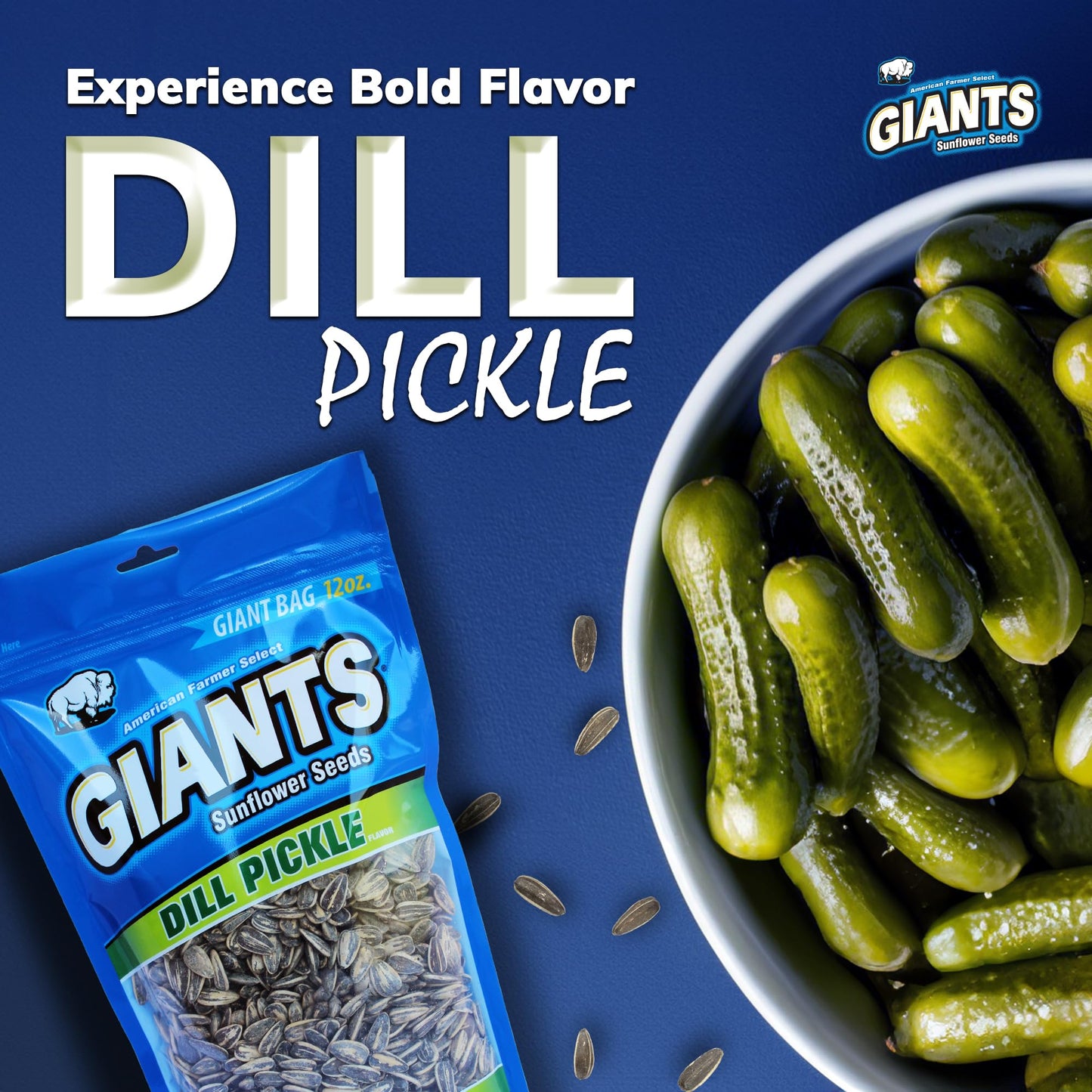Giants Dill Pickle Sunflower Seeds - Sunflower Seeds Bulk, Big Sunflower Seeds To Eat, Roasted & Flavored For Eating, Pickle Sun