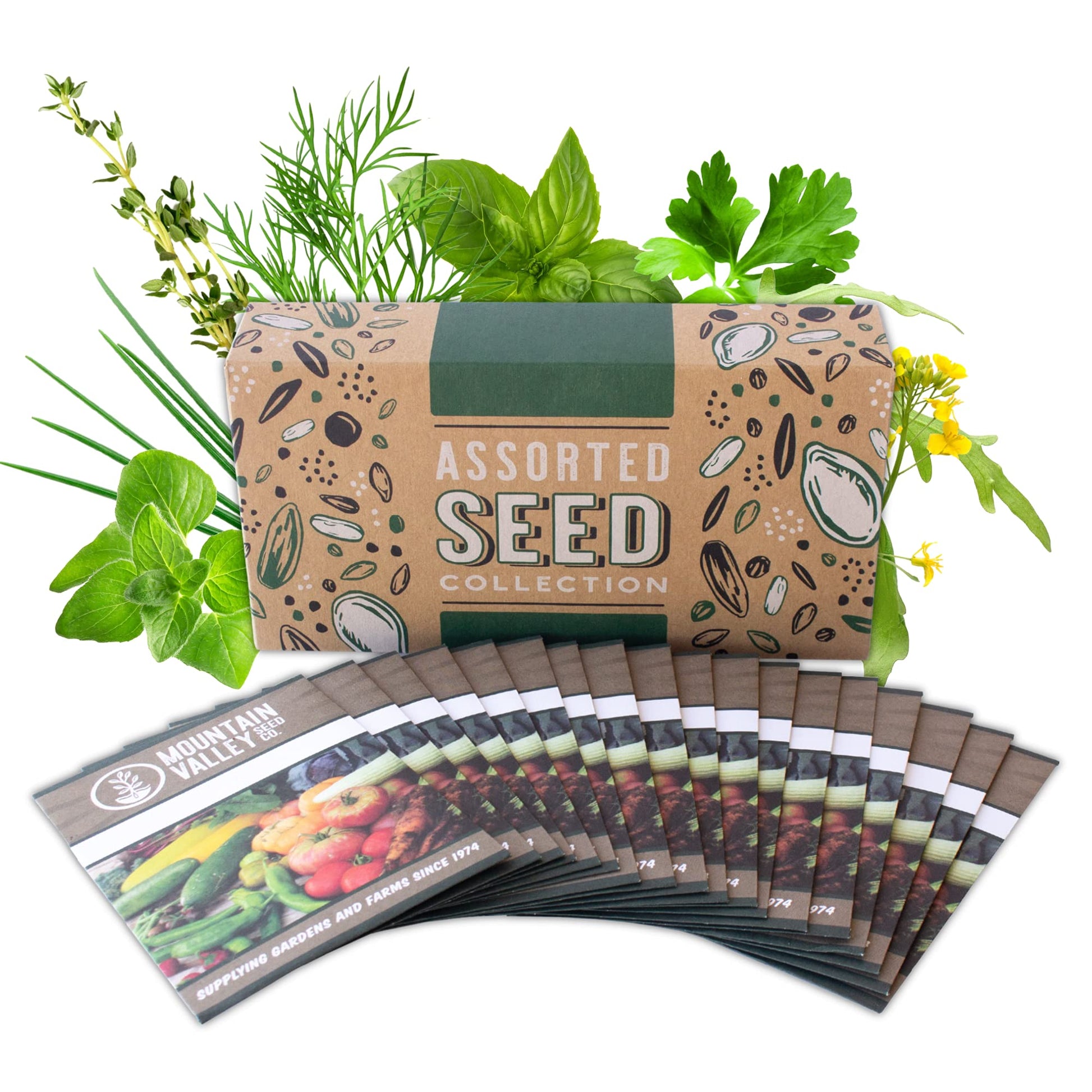 Culinary Herb Seeds Garden Collection | Premium Assortment | 18 Non-Gmo Seed Packets: Savory, Mint, Anise, Fennel, Cilantro, Sag