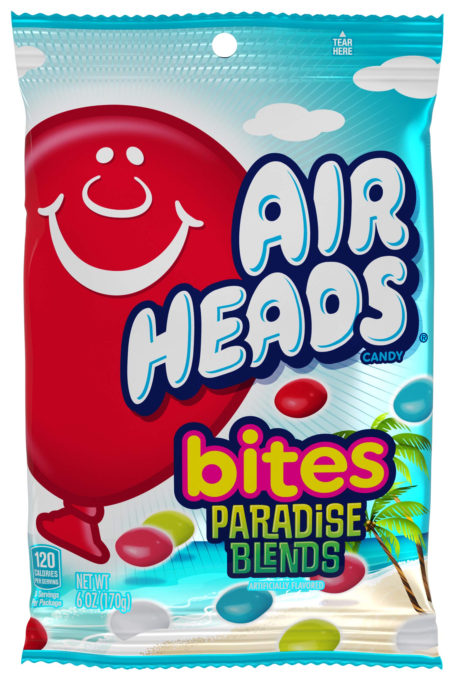Airheads Candy, Bites, Paradise Blends Flavor, Non Melting, Party, 6 Ounce (Pack Of 12)