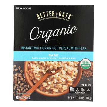 Playter Oats Organic Instant Multigrain Hot Cereal - Bare - Case Of 6 - 11.8 Oz.