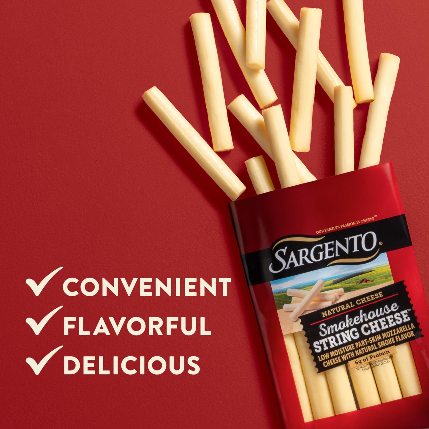 Sargento Natural Smokehouse String Cheese, 12-Count