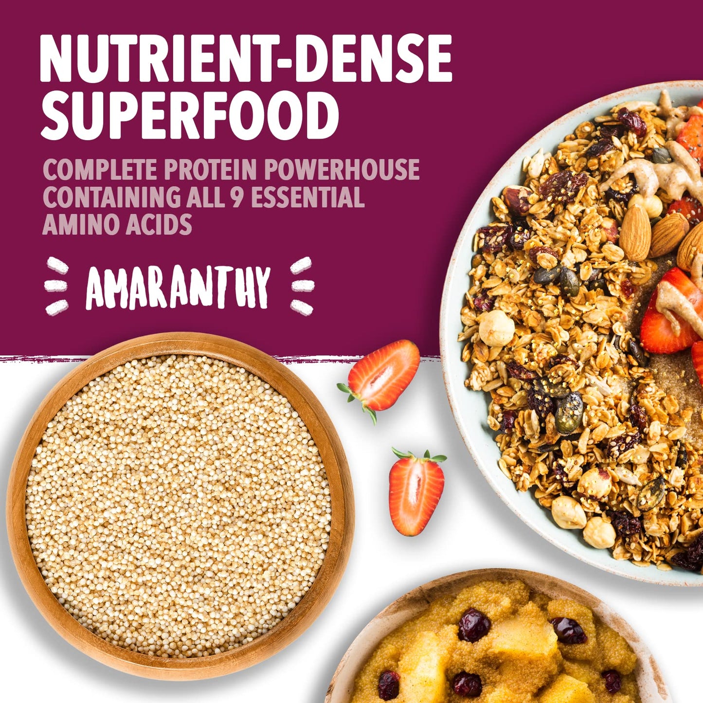 Amaranthy Amaranth Grain - High Protein - High Fiber - Gluten Free (1 Bag 8 Oz.)