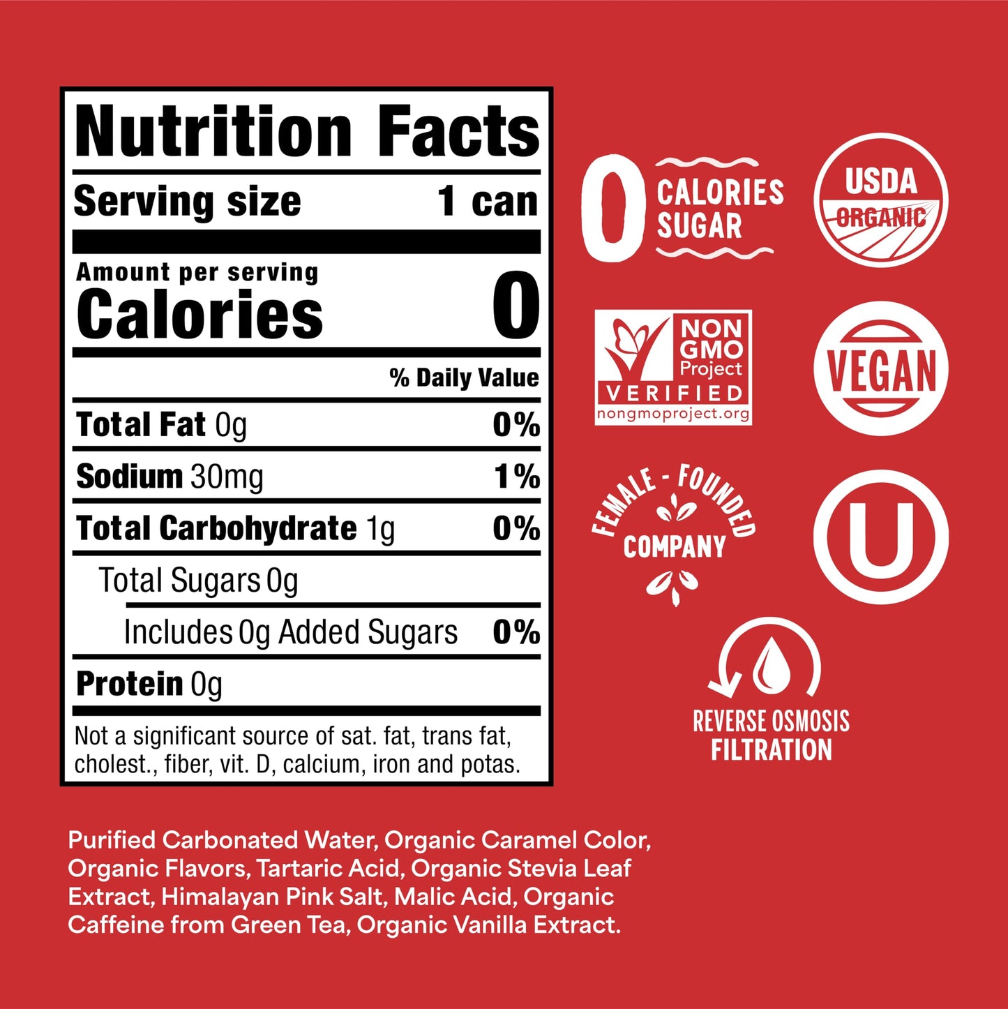 Nixie Organic Zero Sugar Soda  Classic Cola  0 Sugar  0 Calories  Healthy Soda Pop  Non-GMO  40mg Caffeine  12oz Can (1 Count)