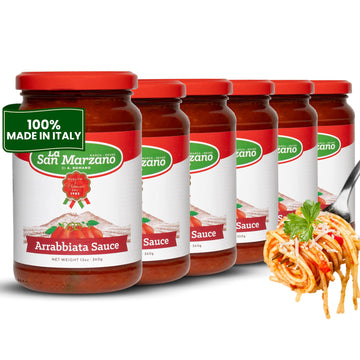 La San Marzano Arrabiata Sauce - All Natural, Vegan, Gluten Free, 13 oz (Pack of 6)