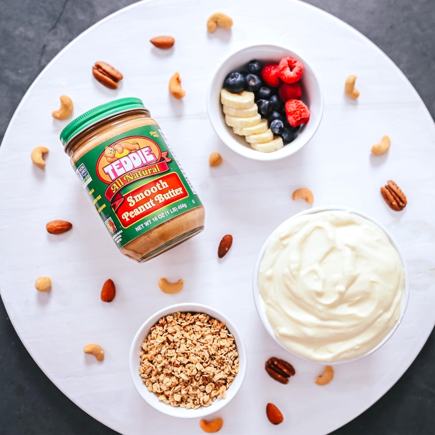 Teddie All Natural Peanut Butter, Smooth, Gluten Free & Vegan, 16 Ounce Glass (Smooth, Pack of 1)