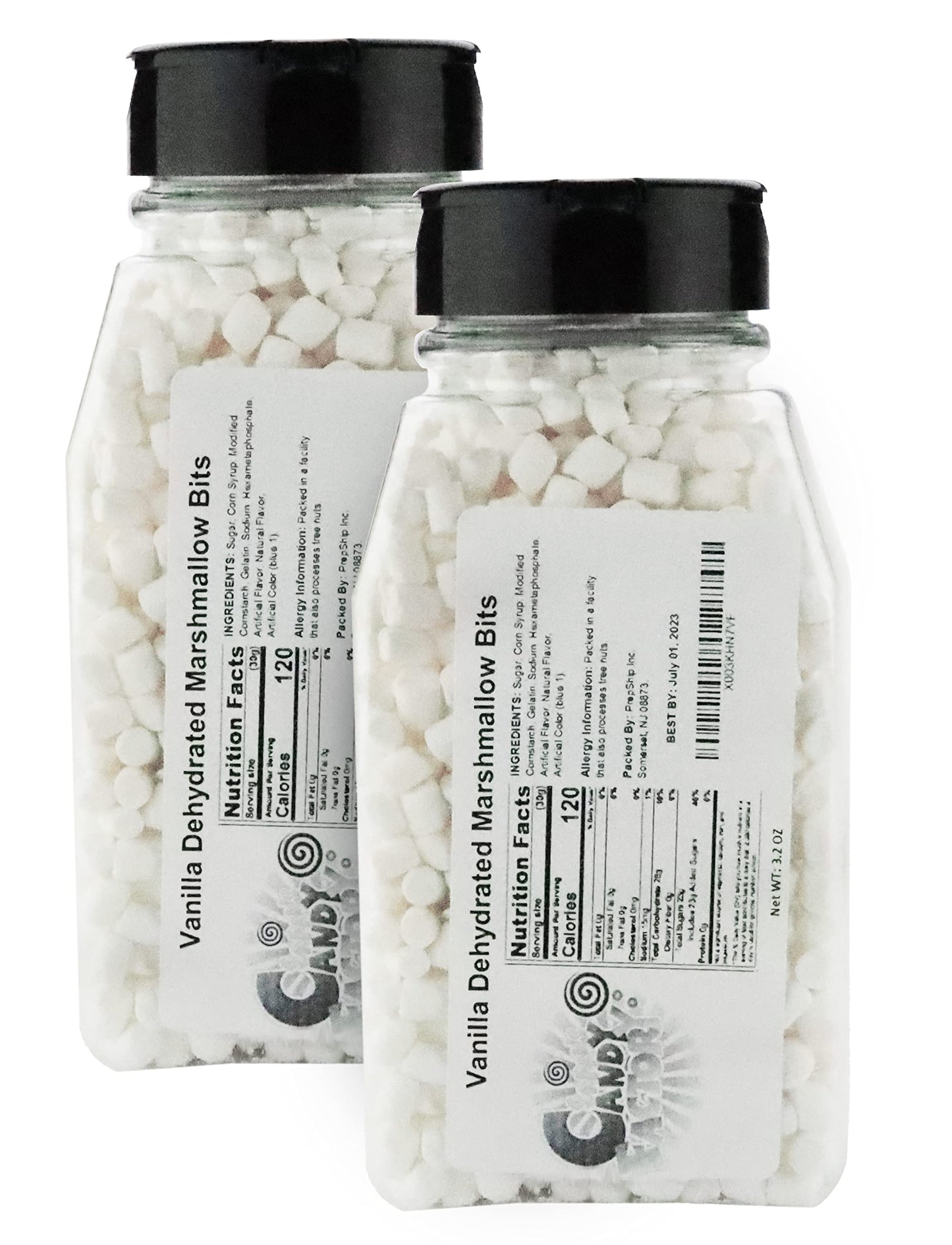 Sarahs Candy Factory Variety Dehydrated Marshmallow Bits, Vanilla Marshmallows In Jar, Vanilla-Vanilla 2 Pack