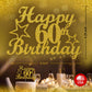 RokAPary 60th Birthday Cake Topper, Gold Glitter, Sturdy Acrylic, Double-Sided Decoration